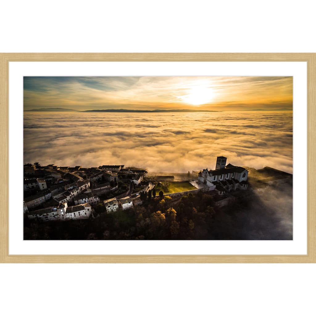 Marmont Hill - 'In the Clouds' by Francesco Cattuto Framed Painting Print - Multi-Color