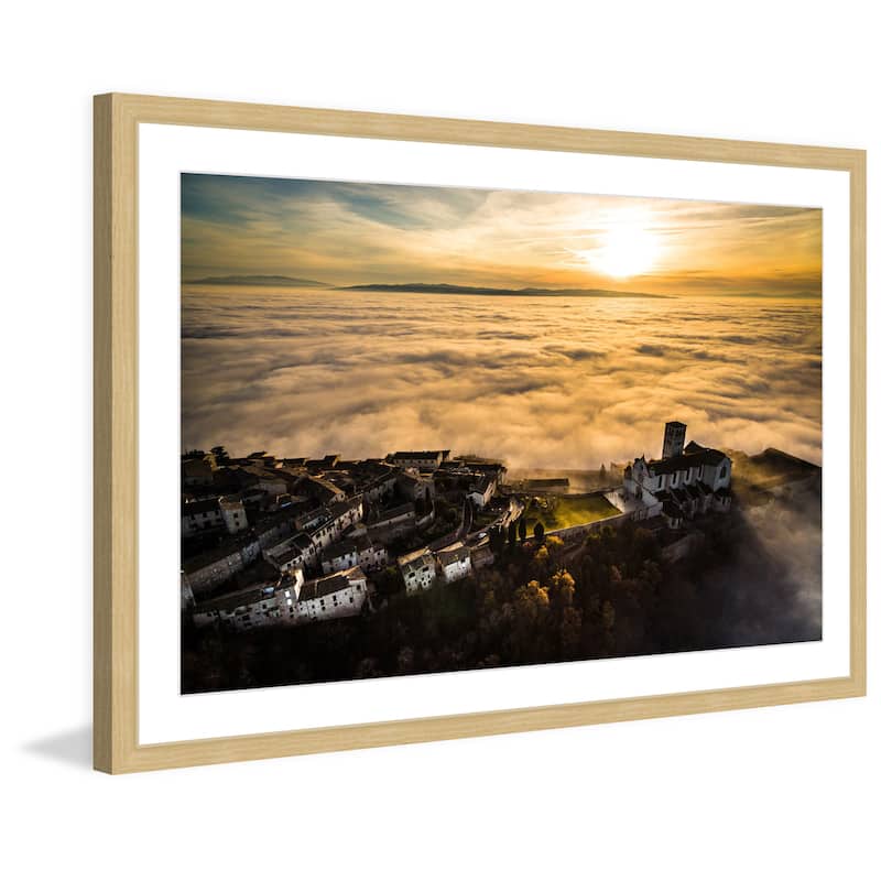 Marmont Hill - 'In the Clouds' by Francesco Cattuto Framed Painting Print - Multi-Color