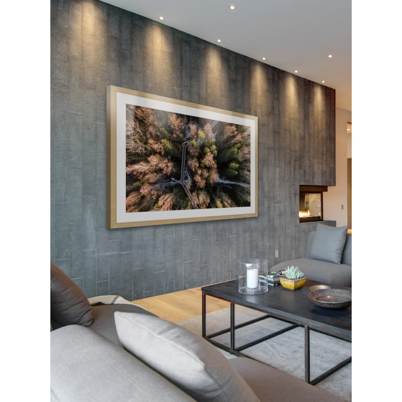 Marmont Hill - 'Walkway Through Trees' by Karolis Janulis Framed Painting Print - Multi-Color