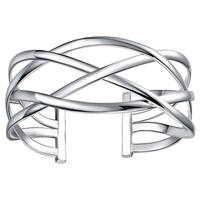Sterling Silver Intertwined Cuff Bangle