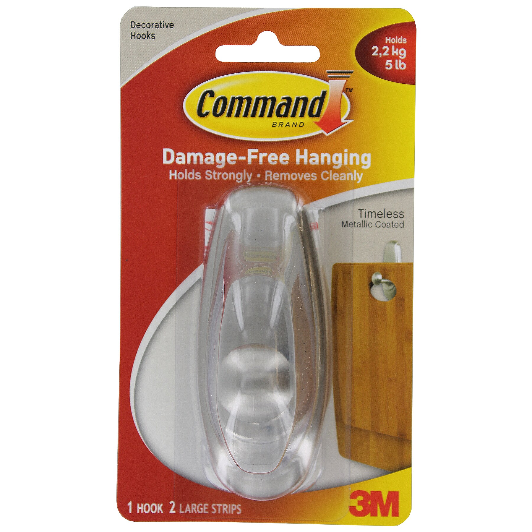 Command Strips 17063BN Large Brushed Nickel Command Timeless White eBay
