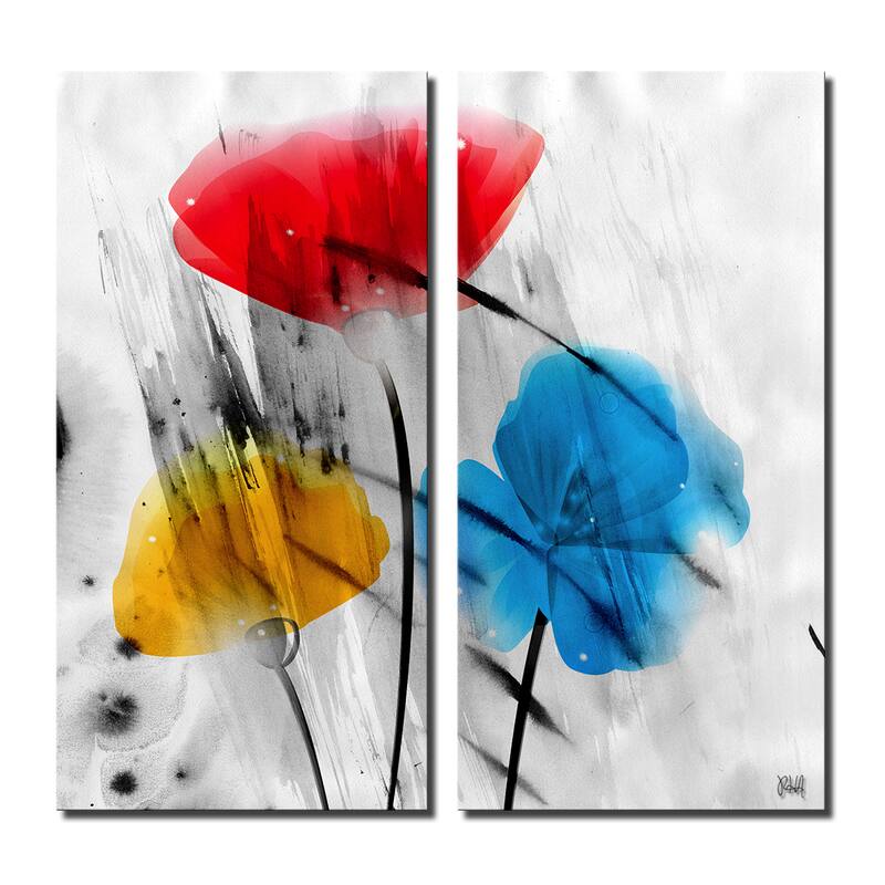Ready2HangArt 'Painted Petals IIIB' 2-Piece Canvas Wall Art Set