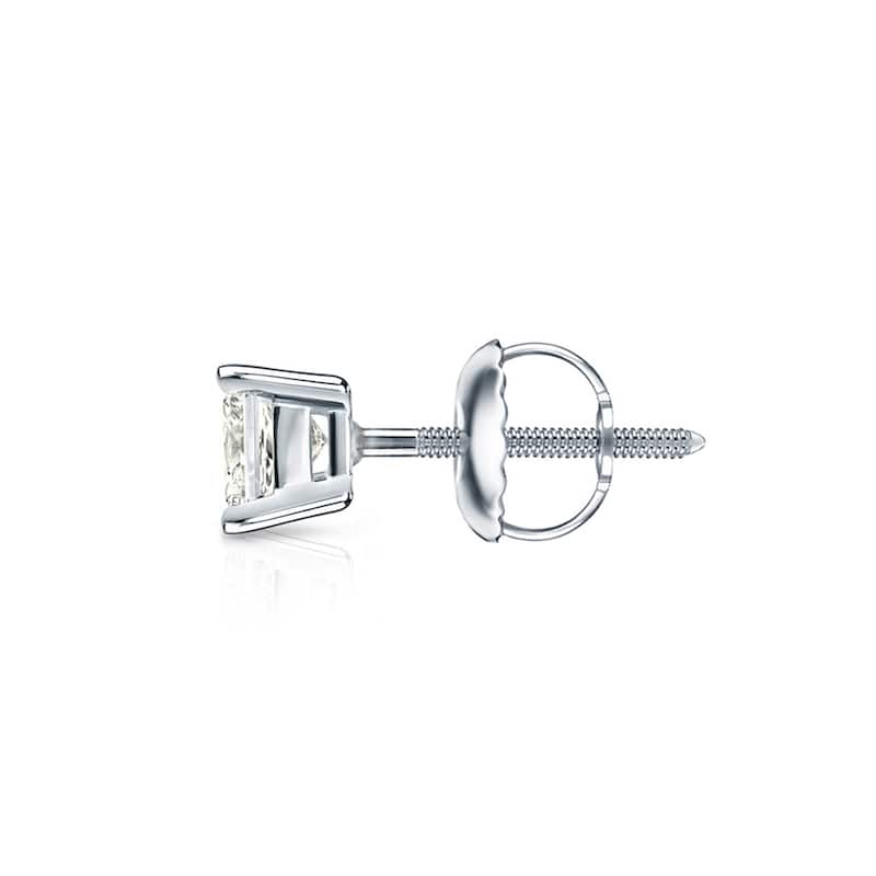Auriya 14k Gold 1/4ctw Princess Cut Diamond Stud Earrings (J-K, I2-I3)