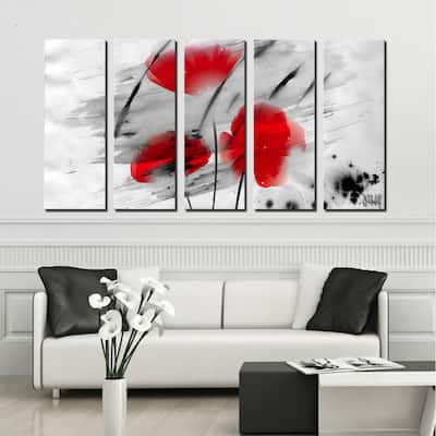 Ready2HangArt 'Painted Petals III' 5-PC Canvas Wall Art Set