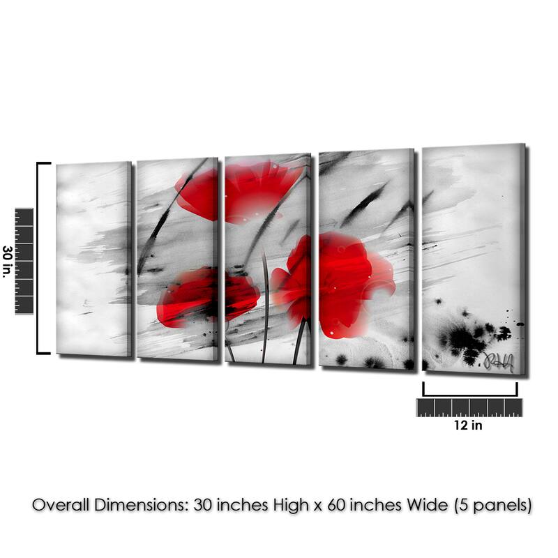 Ready2HangArt 'Painted Petals III' 5-PC Canvas Wall Art Set