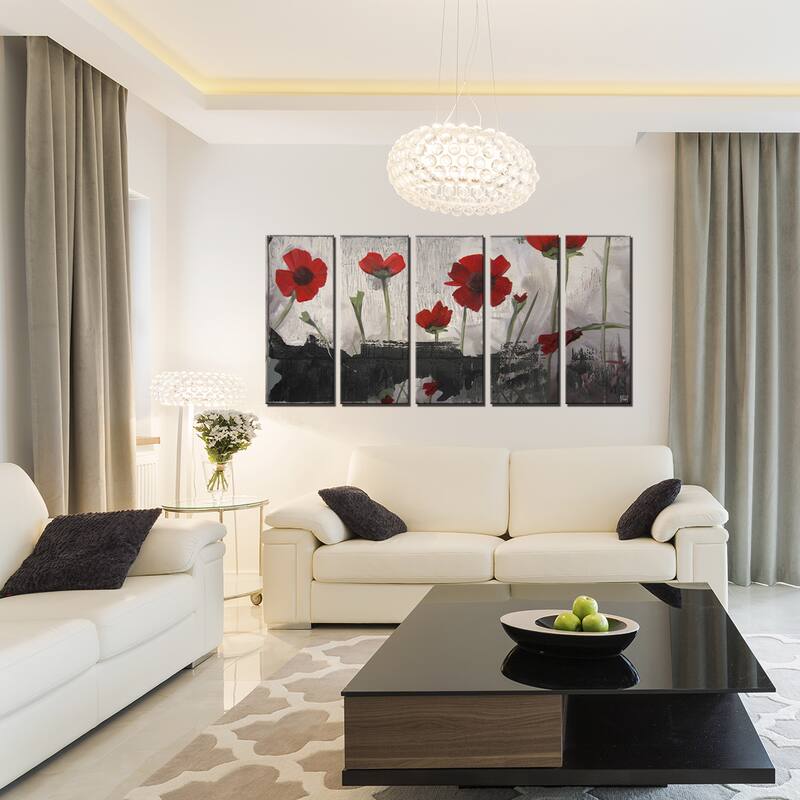 Ready2HangArt 'Painted Petals II' 5-PC Canvas Wall Art Set