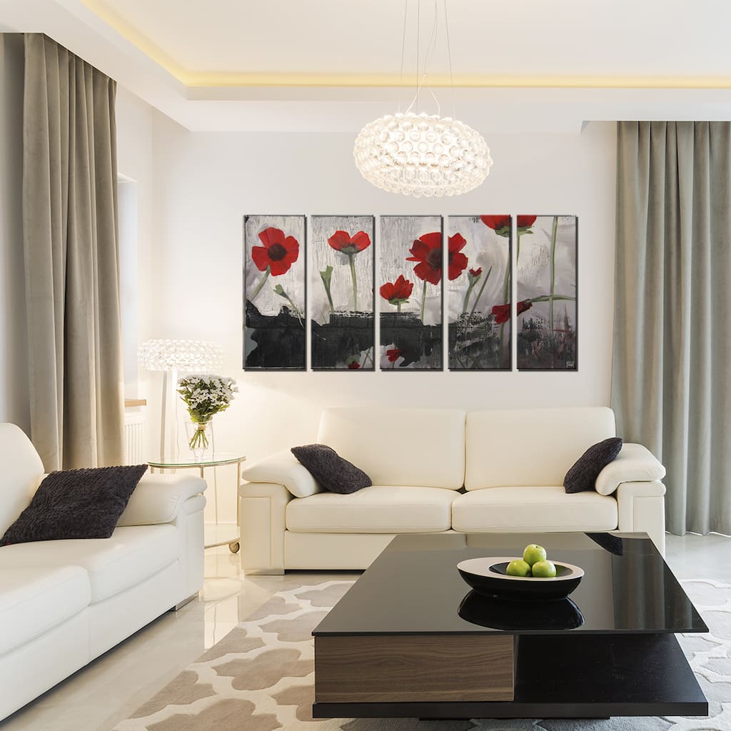 Ready2HangArt 'Painted Petals II' 5-PC Canvas Wall Art Set