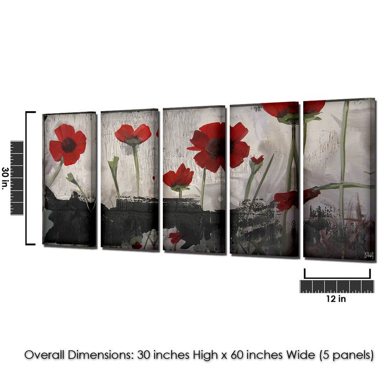 Ready2HangArt 'Painted Petals II' 5-PC Canvas Wall Art Set