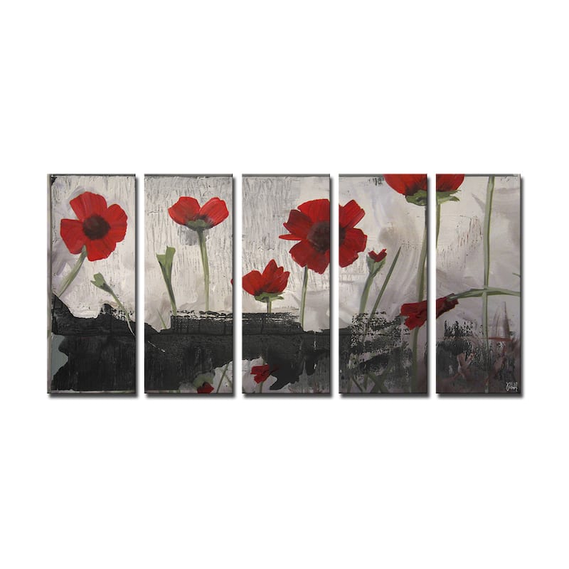 Ready2HangArt 'Painted Petals II' 5-PC Canvas Wall Art Set