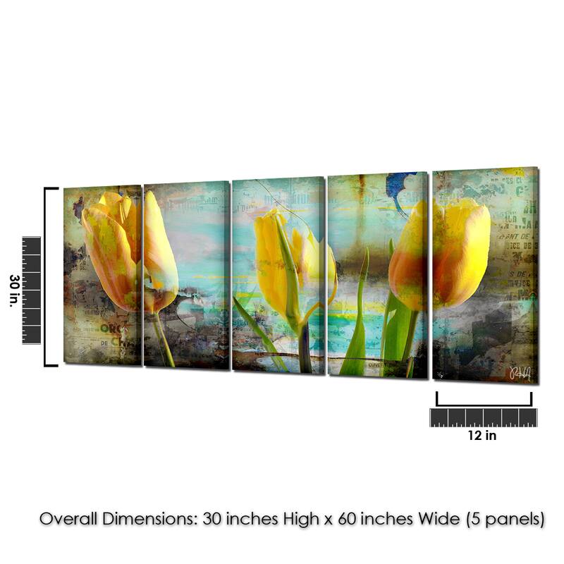 Ready2HangArt 'Painted Petals I' 5-PC Canvas Art Set