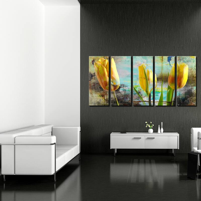Ready2HangArt 'Painted Petals I' 5-PC Canvas Art Set