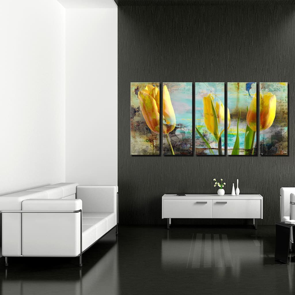 Ready2HangArt 'Painted Petals I' 5-PC Canvas Art Set