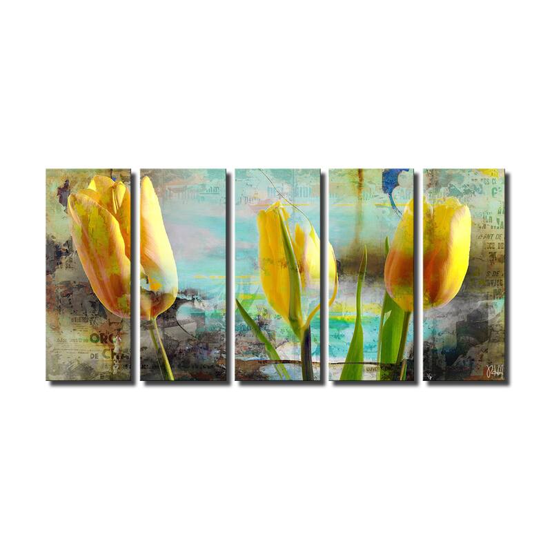 Ready2HangArt 'Painted Petals I' 5-PC Canvas Art Set