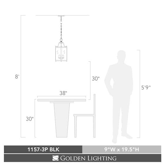 Golden Lighting's Payton # Black 3-light Pendant