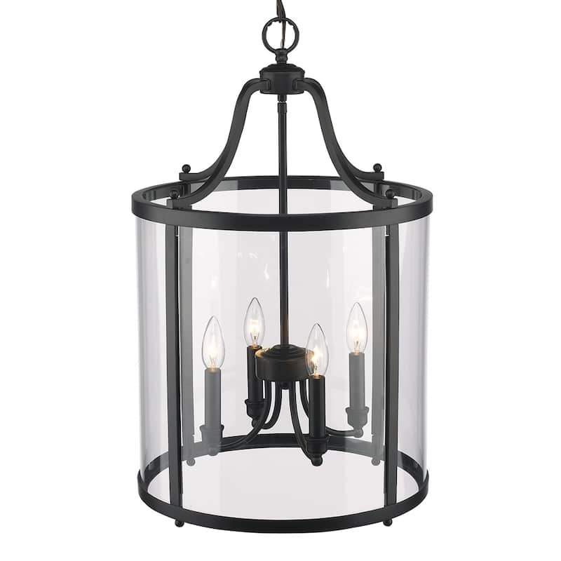Golden Lighting's Payton Black Steel and Clear Glass 4-light Pendant