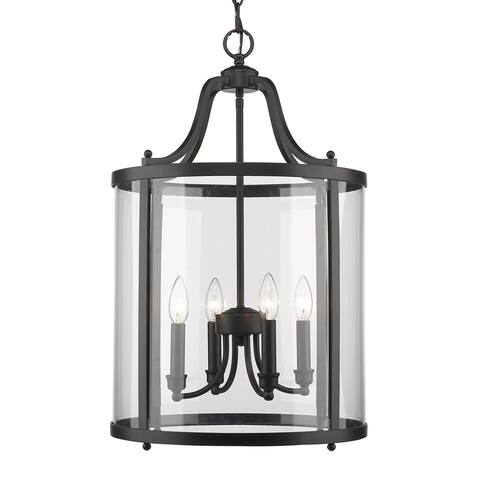 Golden Lighting's Payton Black Steel and Clear Glass 4-light Pendant