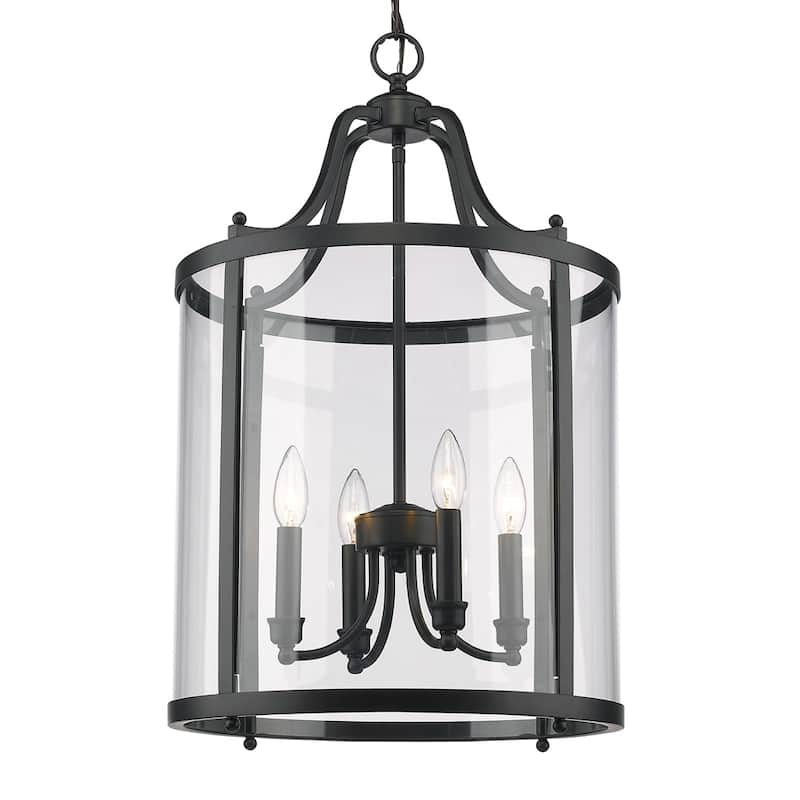 Golden Lighting's Payton Black Steel and Clear Glass 4-light Pendant