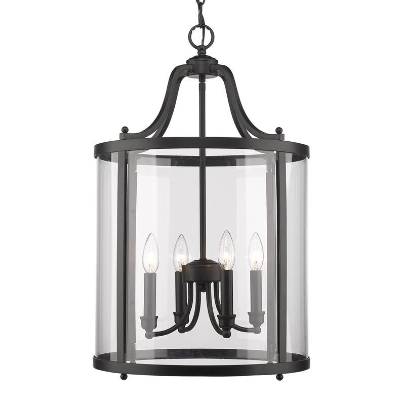 Golden Lighting's Payton Black Steel and Clear Glass 4-light Pendant