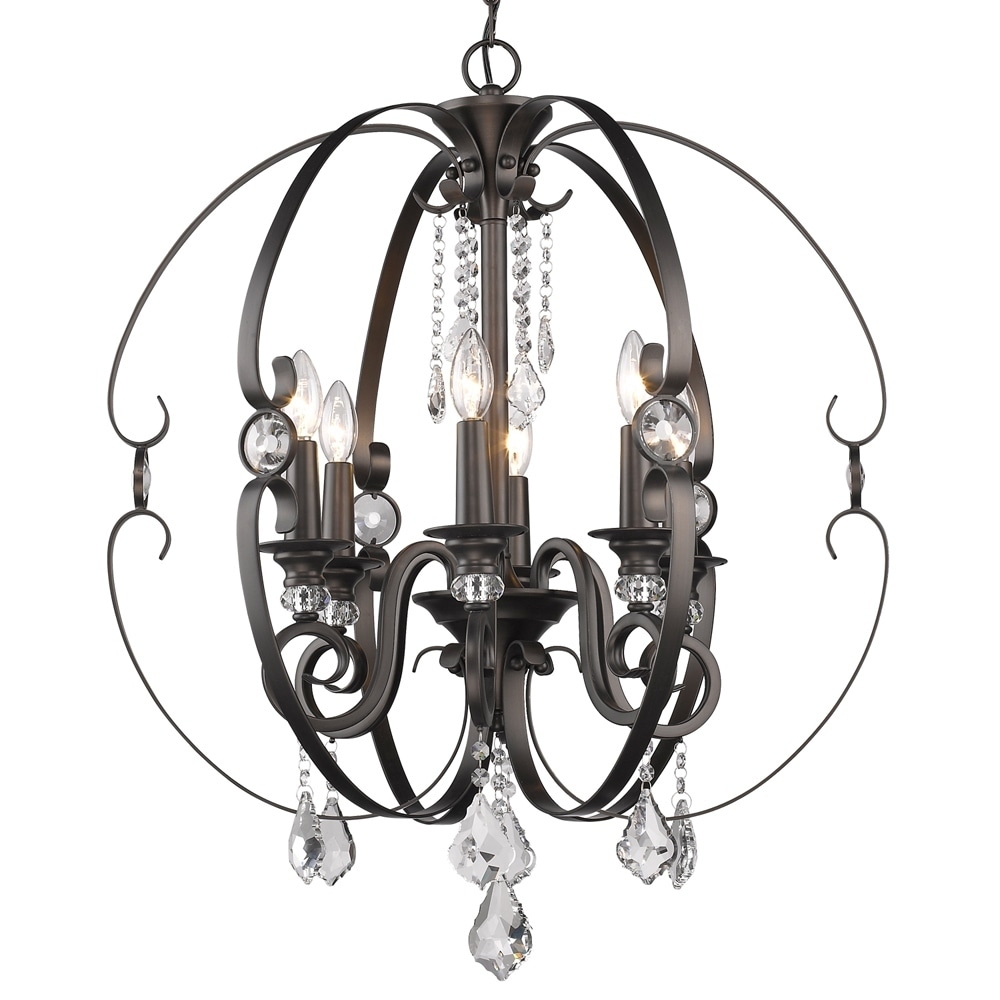 Golden Lighting #1323-6 EB Ella 6-light Chandelier (Brushed Etruscan Bronze) - Chandeliers For Bedrooms by Overstock.com