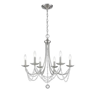 Golden Lighting Mirabella Gold-tone Steel 6-light Chandelier (Pewter) - Chandeliers For Bedrooms by Overstock.com