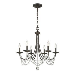 Golden Lighting Mirabella Gold-tone Steel 6-light Chandelier (Rubbed bronze) - Chandeliers For Bedrooms by Overstock.com