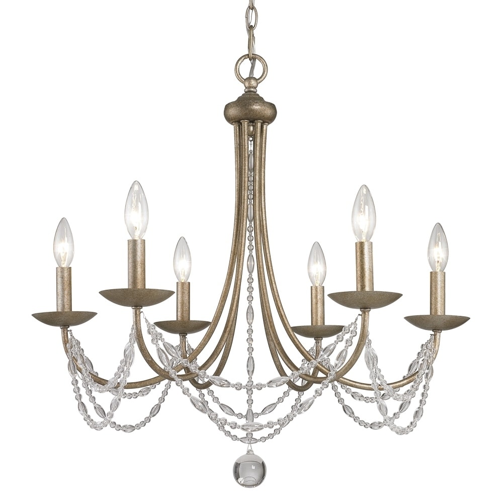 Golden Lighting Mirabella Gold-tone Steel 6-light Chandelier (golden aura) - Chandeliers For Bedrooms by Overstock.com