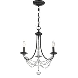 Gracewood Hollow Makhalisa 3-light Mini Chandelier (Black) - Chandeliers For Bedrooms by Overstock.com