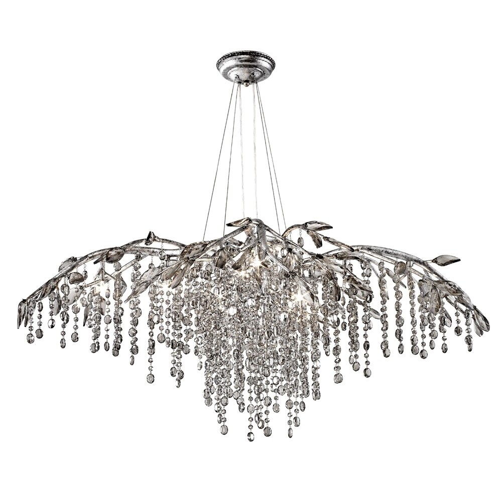 Golden Lighting #9903-12 MSI Autumn Twilight Mystic-silver Finish Steel 12-light Chandelier (Mystic Silver) - Chandeliers For Bedrooms by Overstock.com