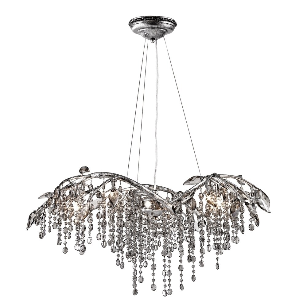 Golden Lighting Autumn Twilight Silvertone Steel 6-light Chandelier (Mystic Silver) - Chandeliers For Bedrooms by Overstock.com