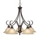 preview thumbnail 1 of 0, Golden Lighting Bronze Marble Glass 5-light Lancaster Nook Chandelier