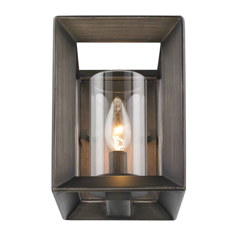 Golden Lighting #2073-1W GMT Smyth Gunmetal Bronze Steel/Clear Glass 1-light Wall Sconce - Gunmetal Bronze