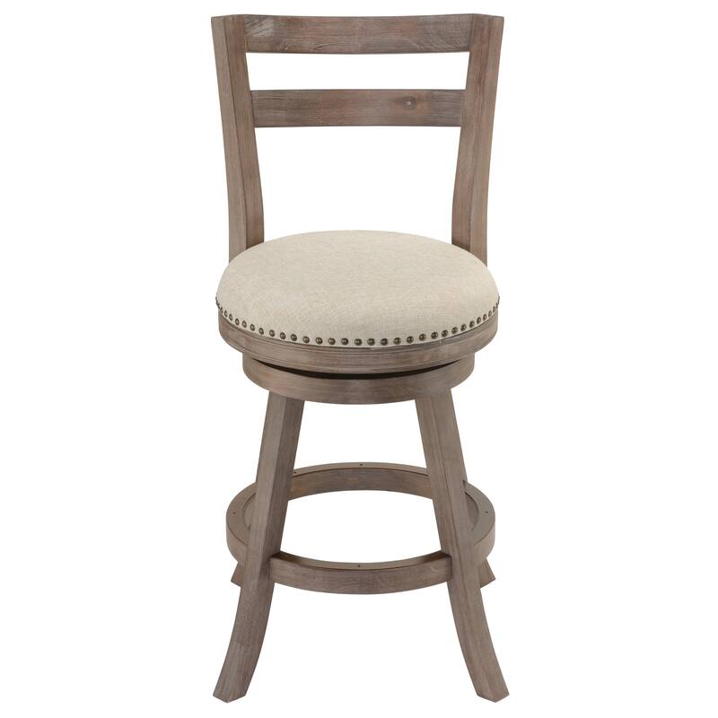 The Gray Barn McNiven Beige Fabric Swivel Seat Counter Stool