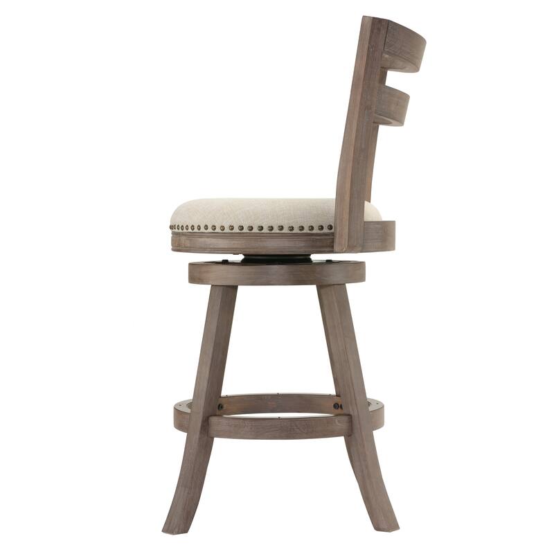 The Gray Barn McNiven Beige Fabric Swivel Seat Counter Stool