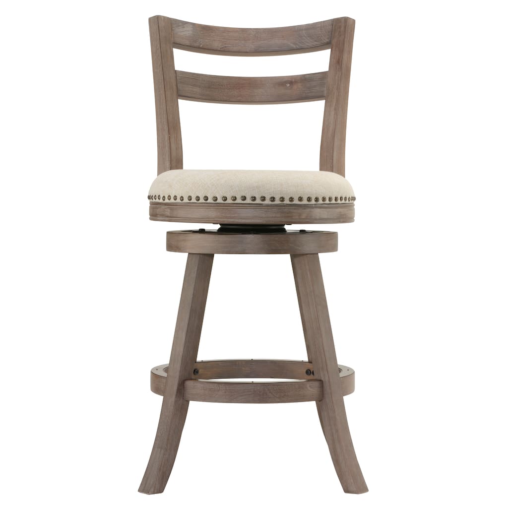 The Gray Barn McNiven Beige Fabric Swivel Seat Counter Stool