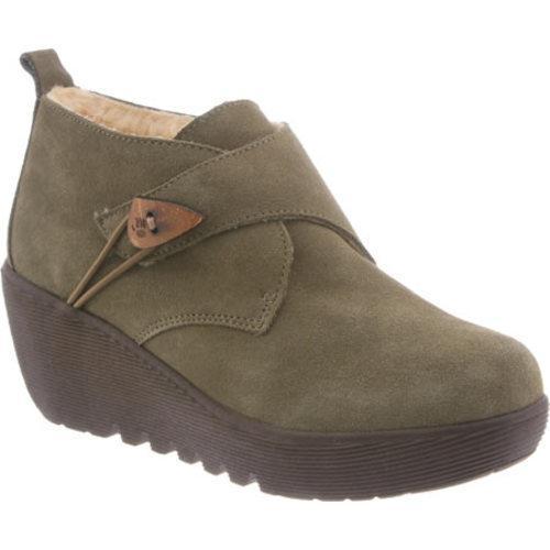 olive wedge booties