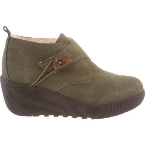 olive wedge booties
