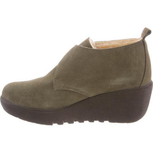olive wedge booties