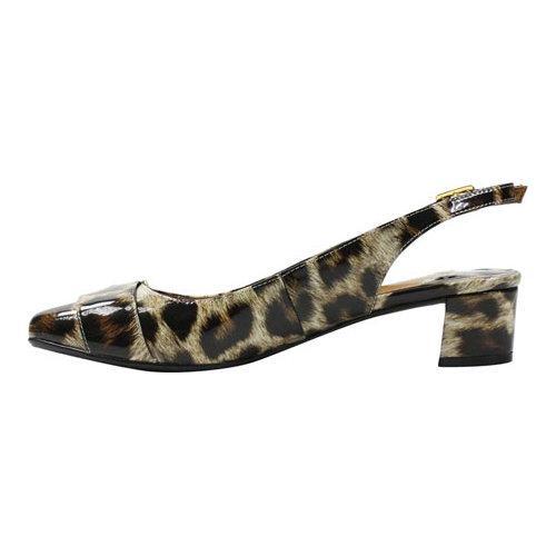 leopard print low block heel shoes