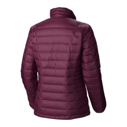 purple long turbodown jacket coat