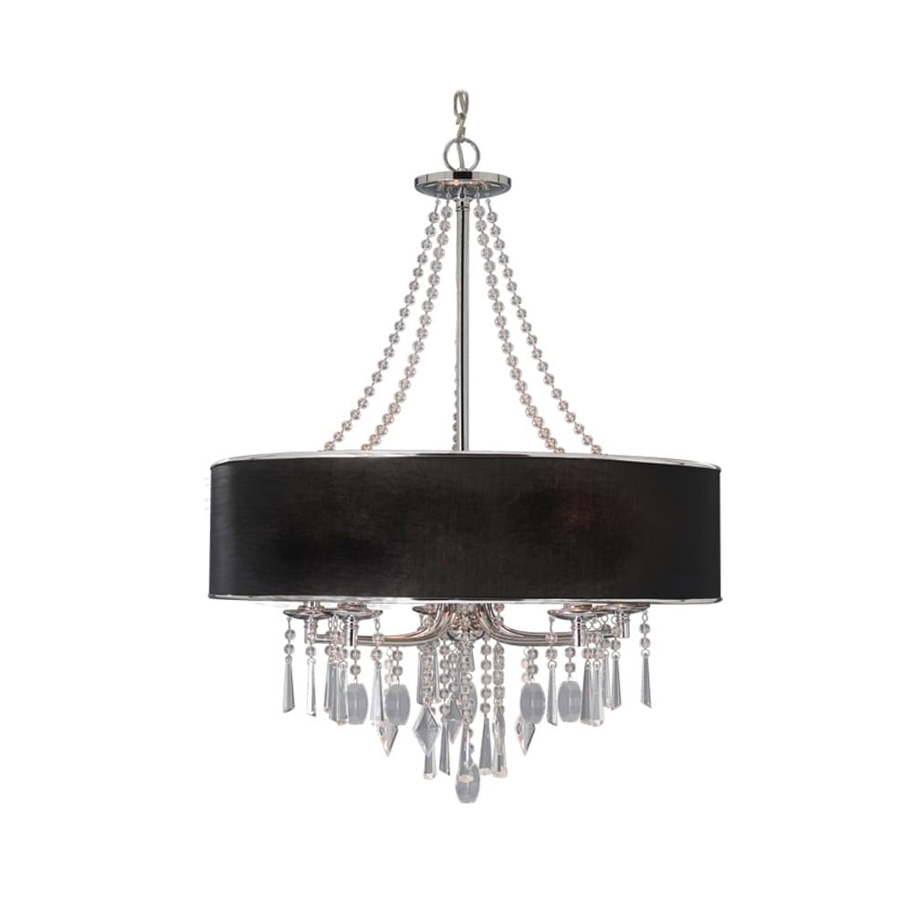 Golden Lighting Echelon Black/Chrome Steel 5-light Chandelier (Chrome) - Chandeliers For Bedrooms by Overstock.com