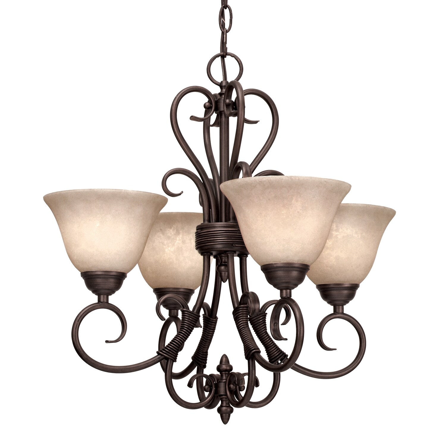 Golden Lighting's Homestead #8606-GM4 RBZ-TEA 4-light Mini Chandelier (Rubbed Bronze) - Chandeliers For Bedrooms by Overstock.com