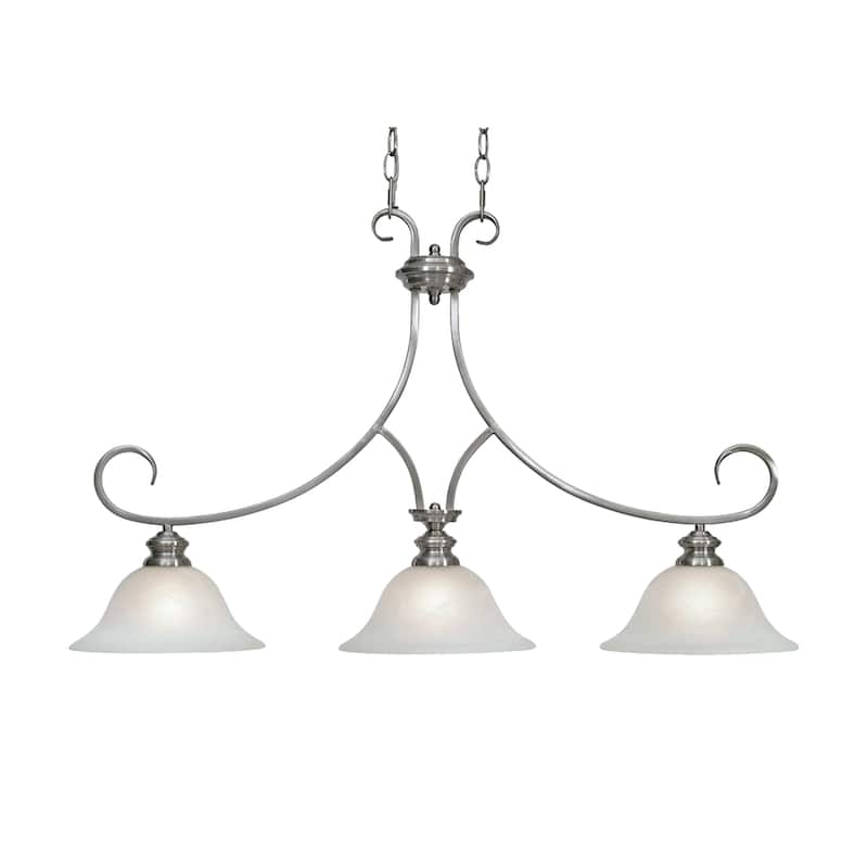 Golden Lighting's Lancaster #6005-10 PW Pewter-finished Steel 3-light Linear Pendant