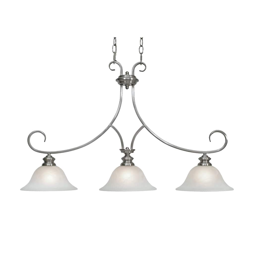 Golden Lighting's Lancaster #6005-10 PW Pewter-finished Steel 3-light Linear Pendant
