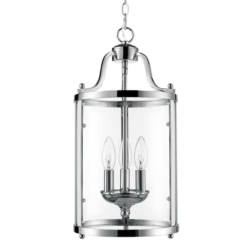 Golden Lighting's Payton Chrome Steel and Glass 3-light Pendant