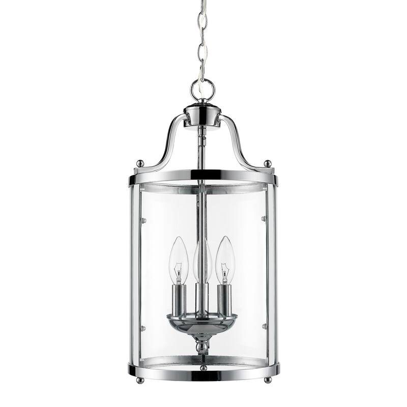 Golden Lighting's Payton Chrome Steel and Glass 3-light Pendant - Silver