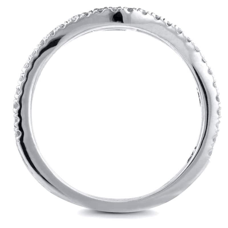Annello by Kobelli 14k White Gold 1/5ct TDW Diamond Curved Enhancer Type Wedding Band