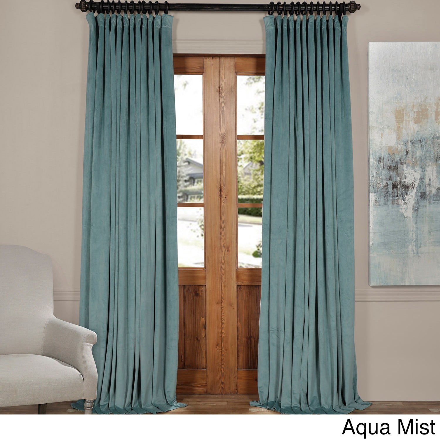 Exclusive Fabrics Signature Wide Width Blackout Velvet Curtain Panel | eBay