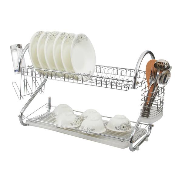 Kitchen Badha Rack Chrome 22-inch Two-Tier Dish Rack - Bed Bath & Beyond - 12802172
