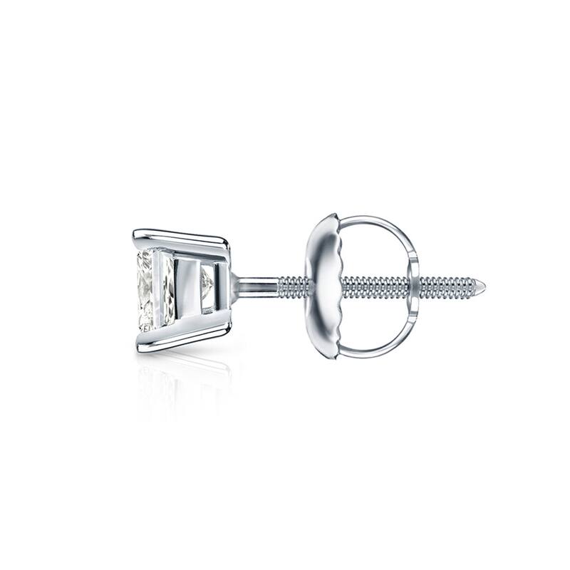 Auriya 14k Gold 0.33ctw Princess-cut Diamond Stud Earrings