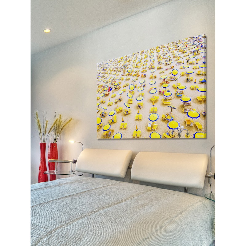 Marmont Hill - 'Yellow Umbrellas' Painting Print on Wrapped Canvas - Multi-Color